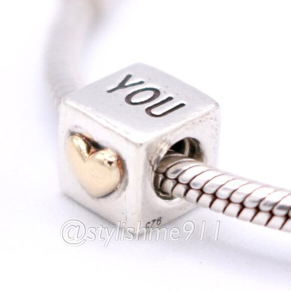 Authentic PANDORA I Love You Charm with 14K Gold - 790200 - Picture 2 of 12